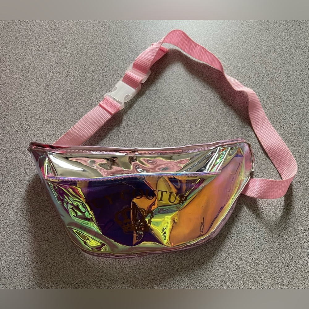 Juicy Couture Iridescent Pink Metallic Fanny Pack Pouch Bag